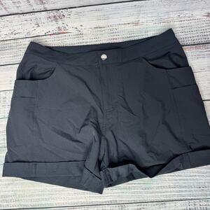 Zyia Active Black Athletic Shorts Womens L Stretch Pocket Performance